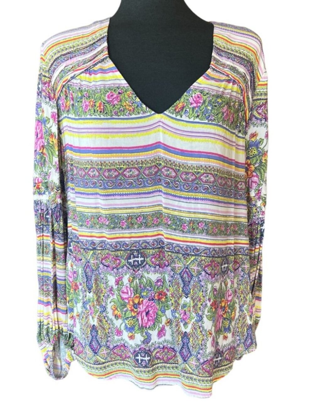 Maeve by Anthropologie Boho Peasant Sleeve Top Size Small